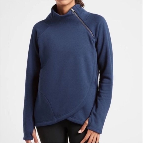 Athleta Tops - Athleta Cozy Karma Asym Pullover Sweatshirt Enchanted Blue 383402 Size Medium